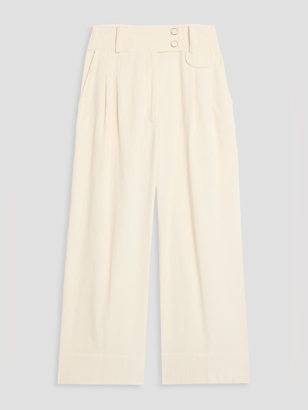 FARM RIO Cotton High-Waist Wide Leg Cream Corduroy Pants M Women’s